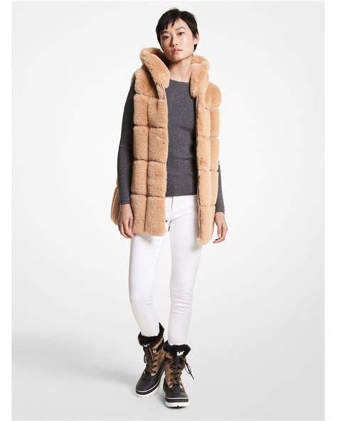 michael kors faux fur hooded vest|Michael michael kors faux fur vest + FREE SHIPPING .